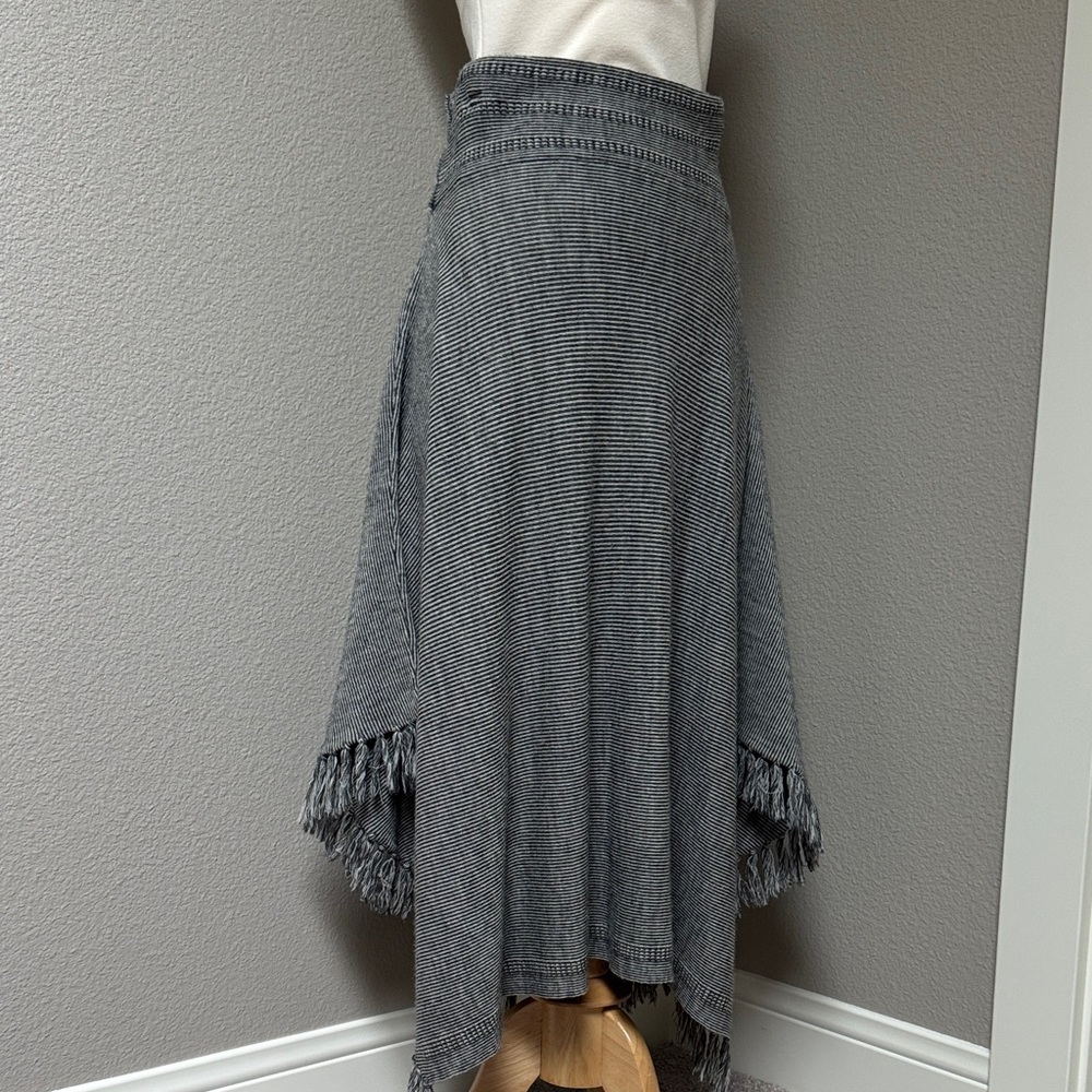 Anthropologie Sparrow long wool skirt boho style gray white medium